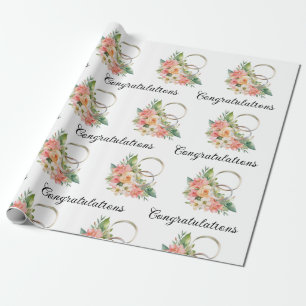 Regalo Hoja plana de envolvimiento de papel de boda de 3