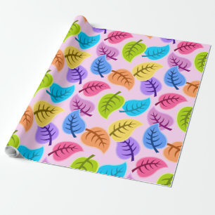 Regalo hojas de arcoiris papel envolvente