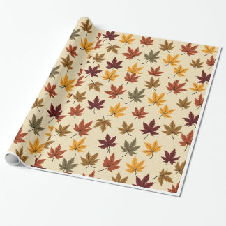 Regalo hojas de otoño Papel de ajuste brillante