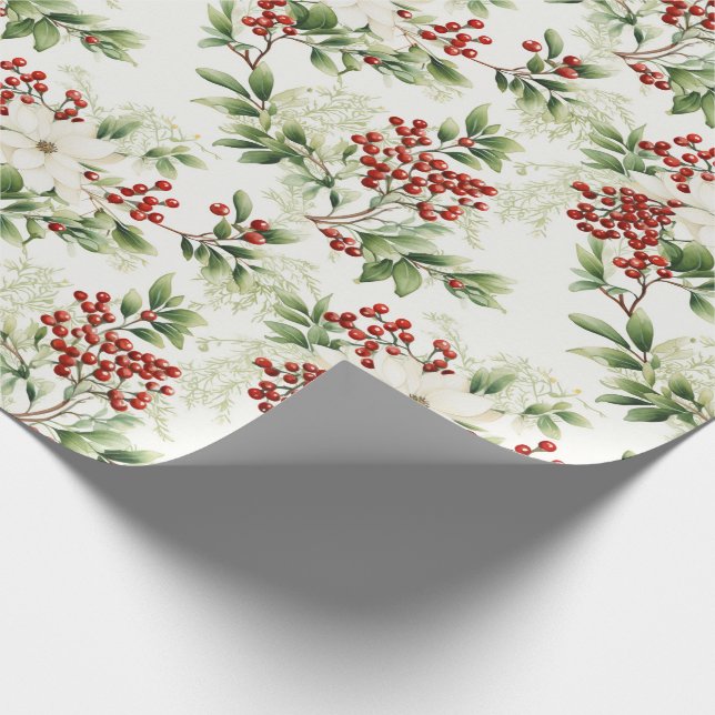 Regalo Holly de papel de ajuste de vacaciones (Esquina)