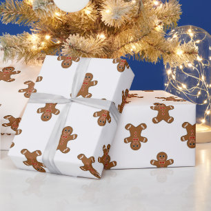 Regalo Hombre de pan de jengibre Navidades envolver papel