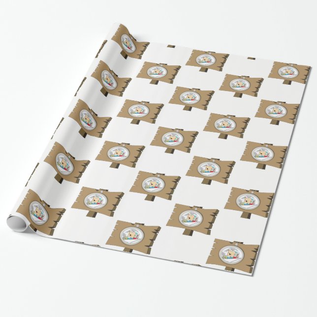 Regalo Hombre de Rótulo de papel envuelto (Desenrollado)