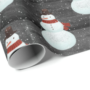 Regalo Hombres De Nieve En Copos De Nieve Sobre Papel Env