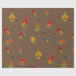 Regalo Hongos con papel envuelto en mate de corazón