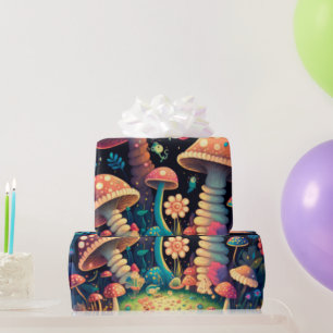 Regalo hongos lindo patrón cottagecore Papel de envolvimi