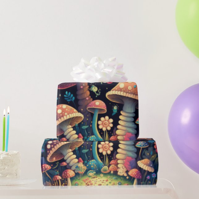 Regalo hongos lindo patrón cottagecore Papel de envolvimi (Regalos de fiesta)