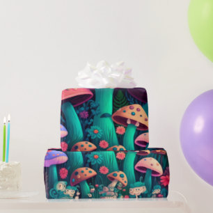 Regalo hongos lindo patrón cottagecore Papel de envolvimi
