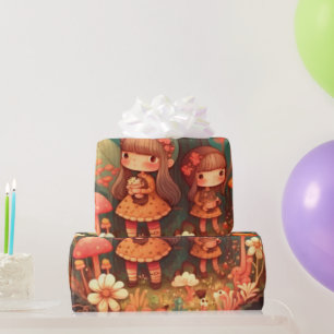 Regalo hongos lindo patrón cottagecore Papel de envolvimi
