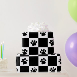 Regalo Huella de papel de la plaza blanca y negra