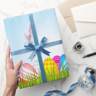 Regalo Huevos De Pascua En Papel De Envoltura De Grasa