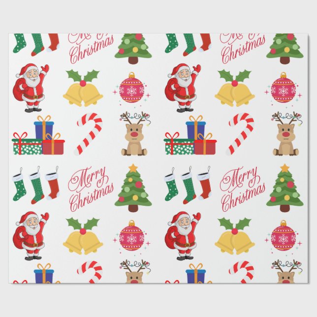 Regalo Iconos de los Navidades blancos papel de ajuste (Costura)
