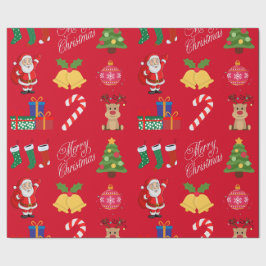 Regalo Iconos de Navidades rojos envolver papel
