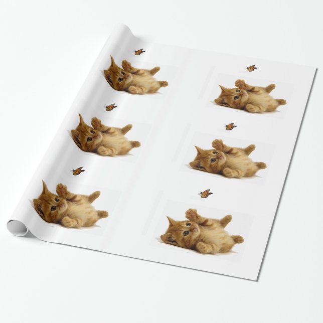 Regalo Imagen de gato para papel envolvente (Desenrollado)