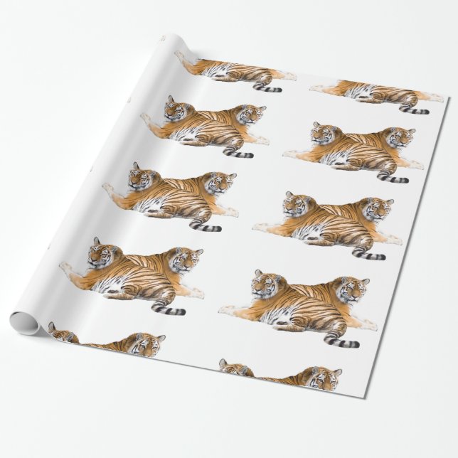 Regalo Imagen de tigre para papel de envolvimiento (Desenrollado)