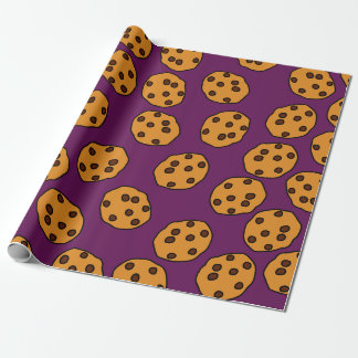 Regalo impresión de cookies en papel de envoltura púrpura
