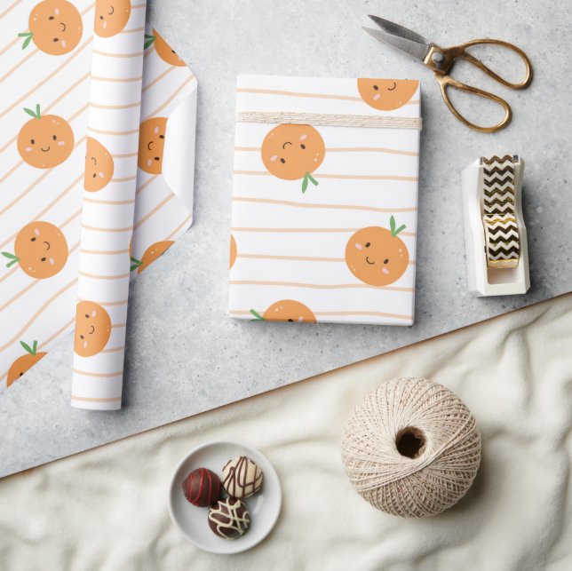 Regalo Impresión de Naranjas pequeños - Rollo de papel en (Artesanía)