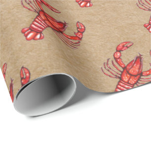 Regalo Impresión del papel de Kraft de los cangrejos de