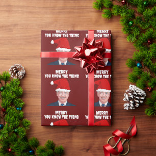 REGALO JOE BIDEN CON GORRO DE PAPÁ NOEL EL COSO PAPEL DE 