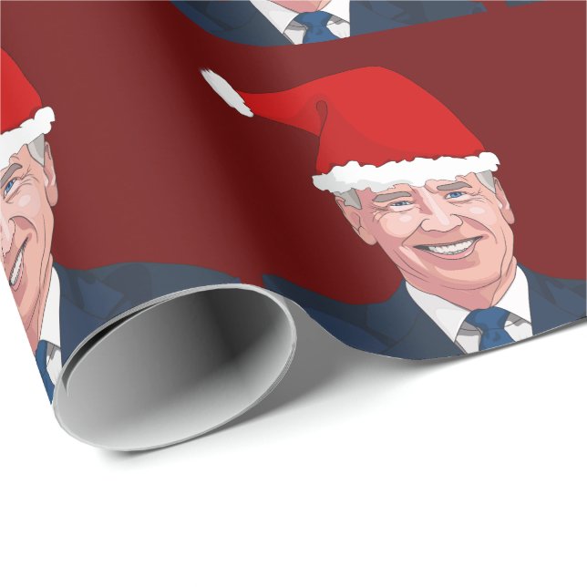 REGALO JOE BIDEN USANDO PAPEL DE SANTA HAT WRAPPING (Esquina del rollo)