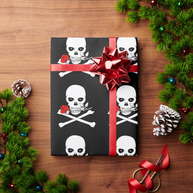 Regalo Jolly Roger (Rosa) Papel de ajuste (Regalo de vacaciones)