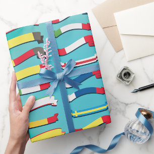 Regalo Juego De Banderas Papel De Ajuste