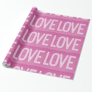 Regalo Kraft Ama el papel de envolver, rosa