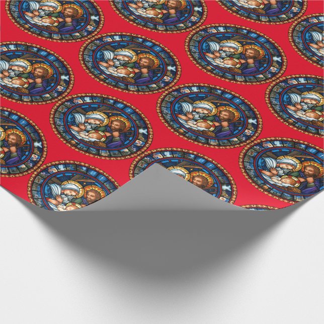 Regalo La historia de los Navidades - Papel envuelto rojo (Esquina)