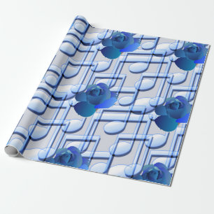 Regalo La música azul observa el papel de embalaje color