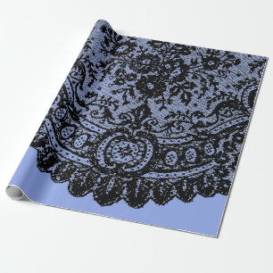 REGALO LACE NEGRO Y PAPEL AZUL DE RAPAS