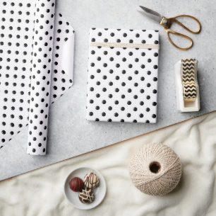 Regalo Ladybug-Dots-Black-and-White - Papel de envolvimie