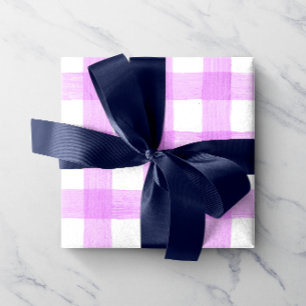Regalo Lavender Watercolor Gingham Papel de ajuste