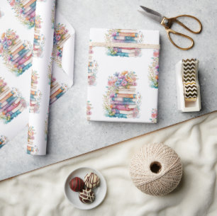 Regalo Libros de acuarela floral Papel envuelto