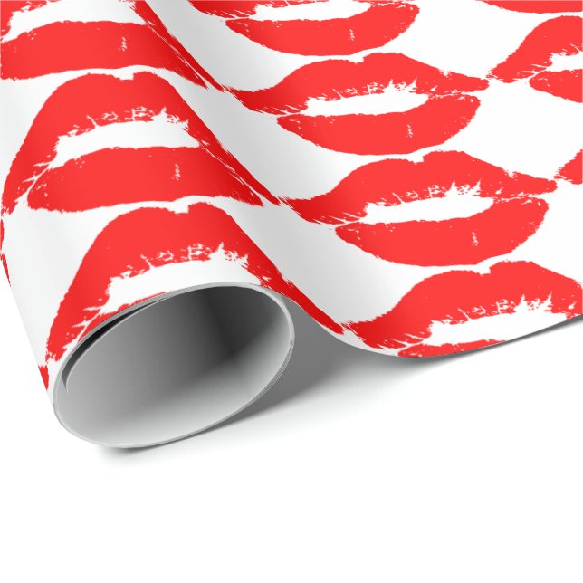 REGALO LIPS ROJO BESÓ PAPEL DE RAPAS ROMÁNTICAS (Esquina del rollo)
