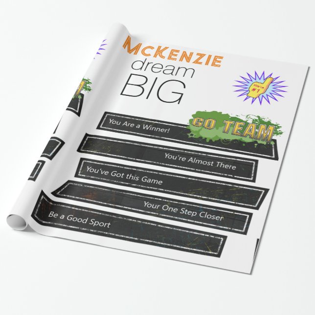 Regalo Logro deportivo de papel de envolvimiento brillant (Desenrollado)