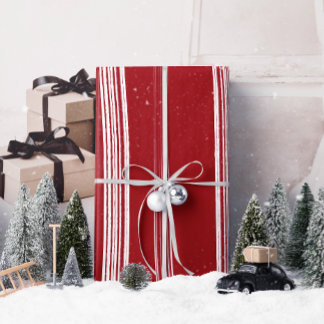 Regalo Lux Navidades franjas blancas en papel de envolvim