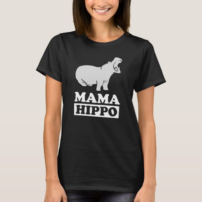Regalo Mamá mamá de la camiseta animal Mama Hippo (Anverso)