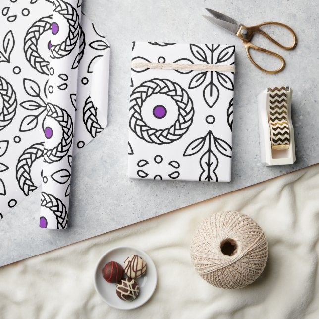 Regalo Mandala trenzada y papel de ajuste con motivos de  (Artesanía)