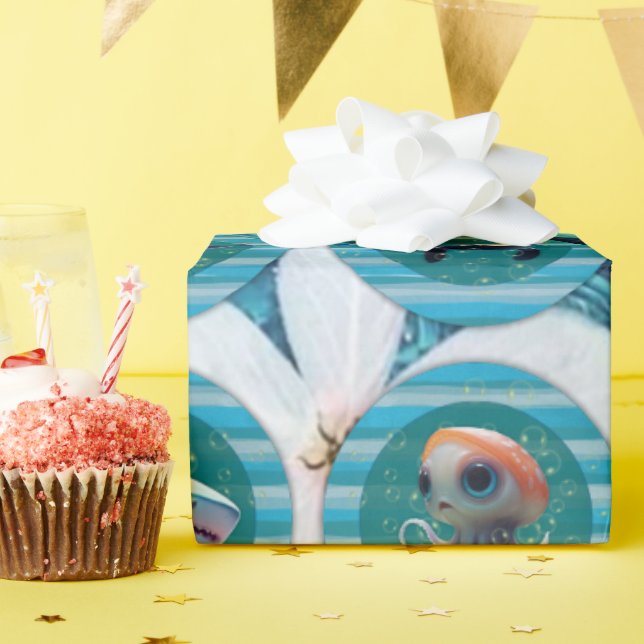 Regalo Mares de burbujas 4 Rollos de papel de envolvimien (Fiesta de cumpleaños )