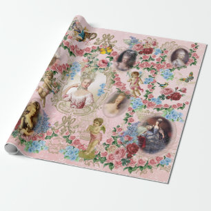 Regalo Marie Antoinette Rosa de Papel de Envoltura de Ver
