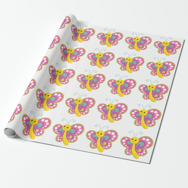 Regalo Mariposa Cuta - Papel de envolver (Desenrollado)