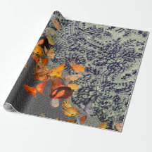 MARIPOSAS NEGRAS Y papel de envolvimiento de LACE