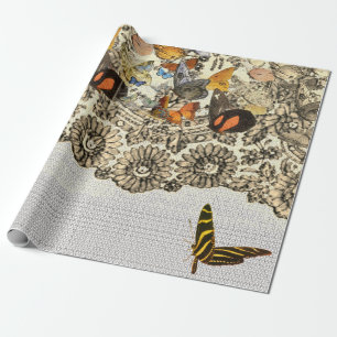 Regalo MARIPOSAS Y papel de envolvimiento de LACE