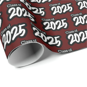 Regalo Maroon Bold Brush Clase de papel de ajuste de 2025