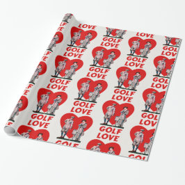 Regalo Me encanta el papel de envolvimiento de golf