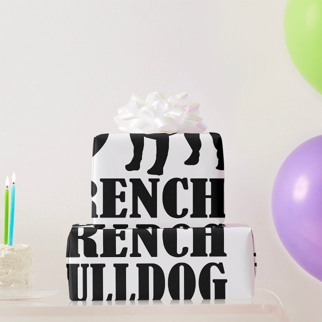 Regalo Me encanta mi papel de envolvimiento de Bulldog fr (Subido por el creador)