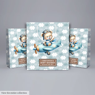 Regalo Mediana Bolsa Baby Shower personalizado Con Arte Piloto De