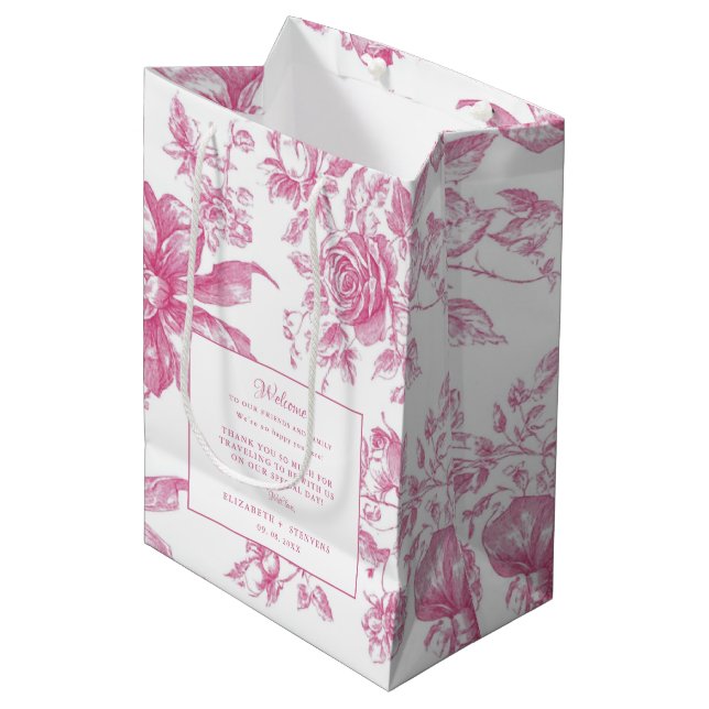 Regalo Mediana Bolsa de bienvenida para invitados de boda de Té d (Angulo Anverso)
