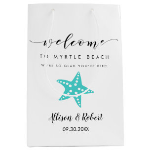 Regalo Mediana Bolsa De Bienvenida Starfish, Invitados A La Boda 