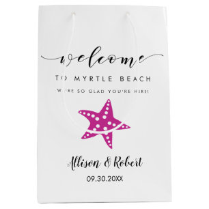 Regalo Mediana Bolsa De Bienvenida Starfish, Invitados A La Boda 