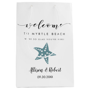 Regalo Mediana Bolsa De Bienvenida Starfish, Invitados A La Boda 